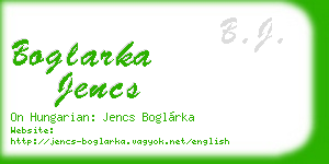 boglarka jencs business card