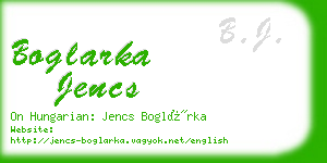 boglarka jencs business card